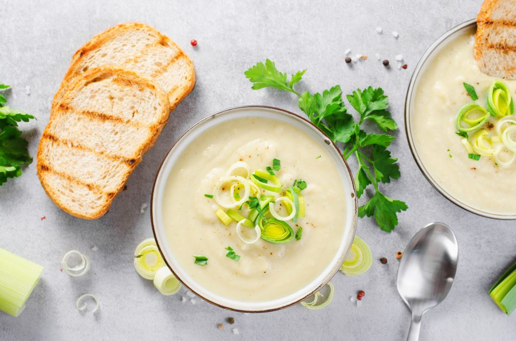 High-Protein “Loaded” Cauliflower Potato Soup