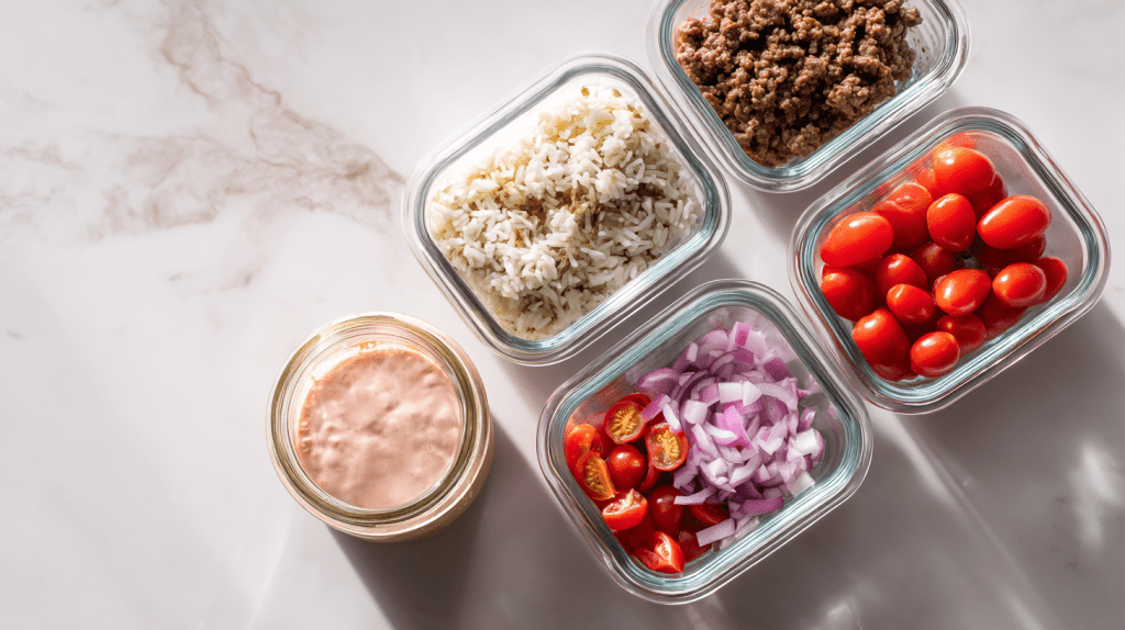 Big Mac Protein Ground Beef Meal Prep