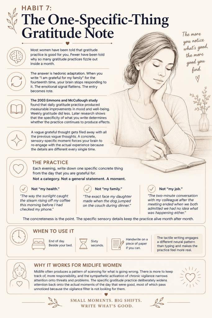 Habit 7: The One-Specific-Thing Gratitude Note and Journaling
