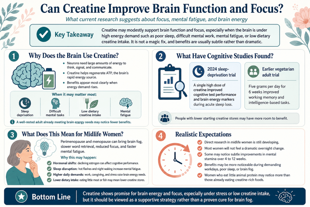 Creatine benefits for brain function and focus