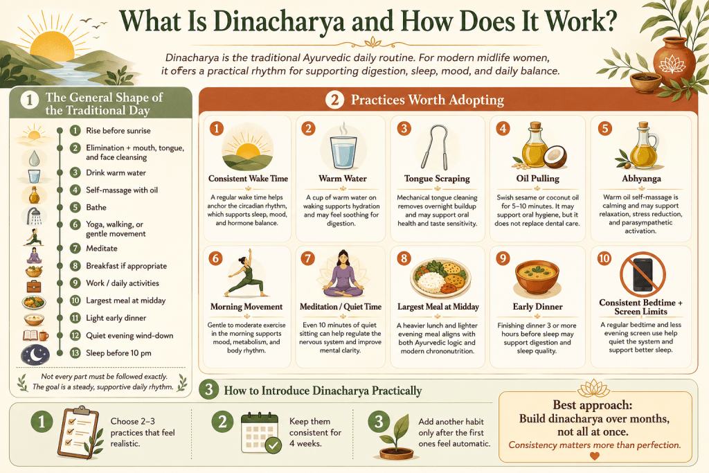 Dinacharya daily routine and wellness practices.