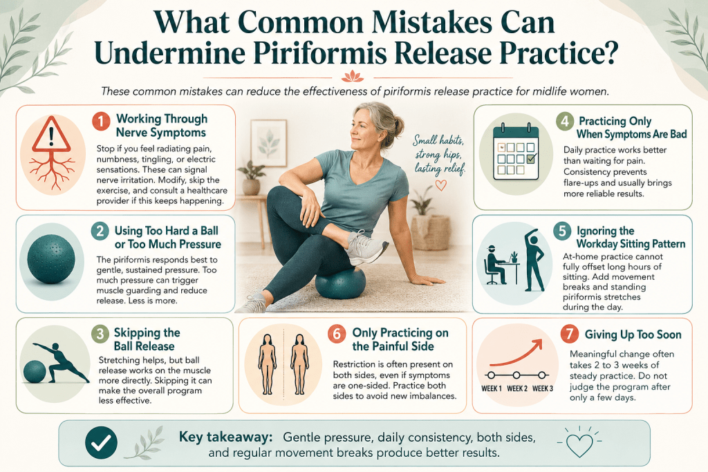 Common piriformis release mistakes for women over 40.