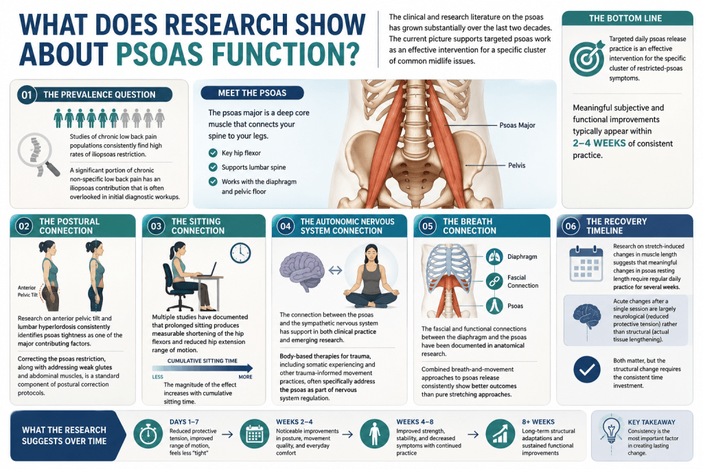 Research findings on psoas function and recovery.