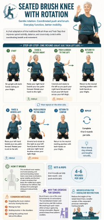 Seated Brush Knee with Rotation infographic