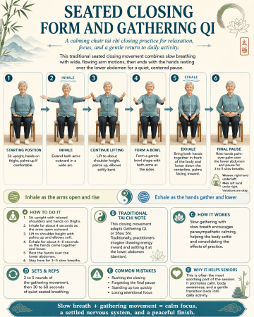 Seated Closing Form and Gathering Qi infographic