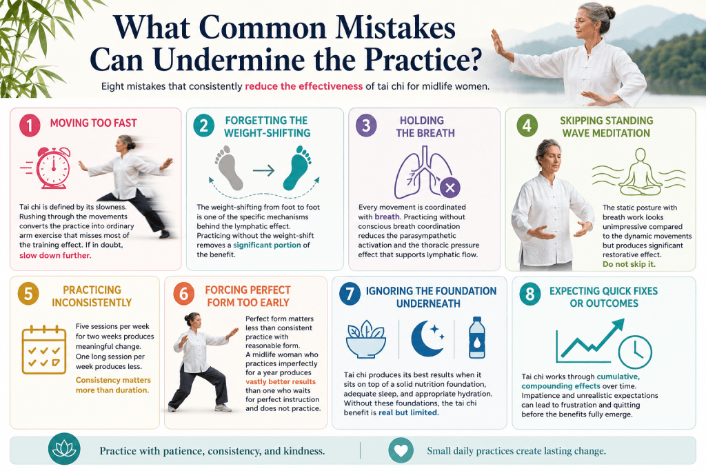 Common tai chi mistakes for midlife women.