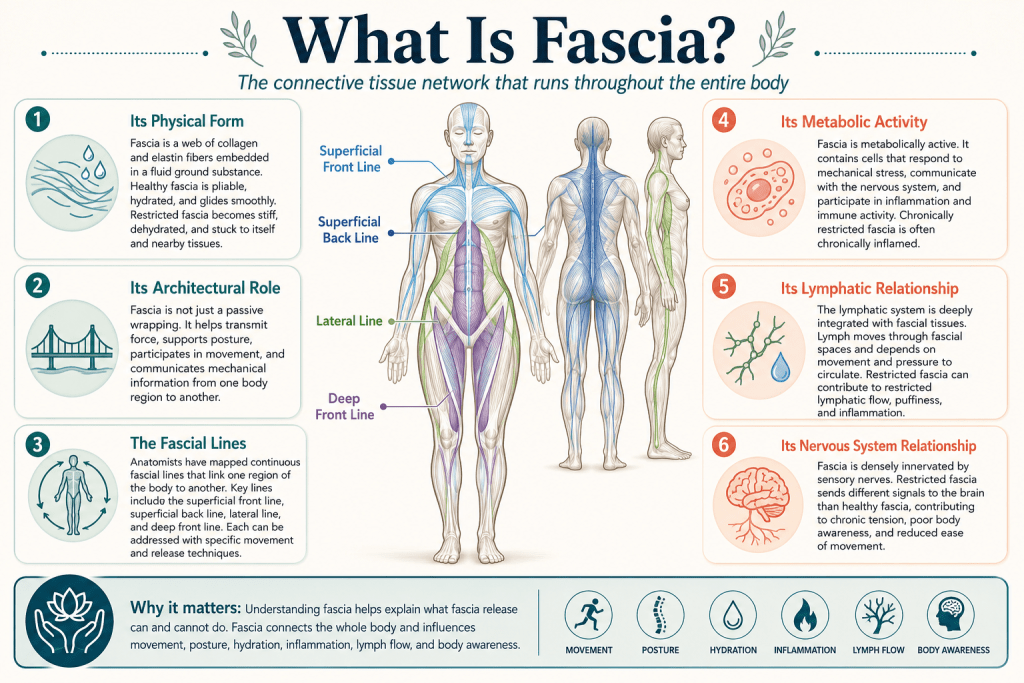 Fascia network and fascial lines infographic