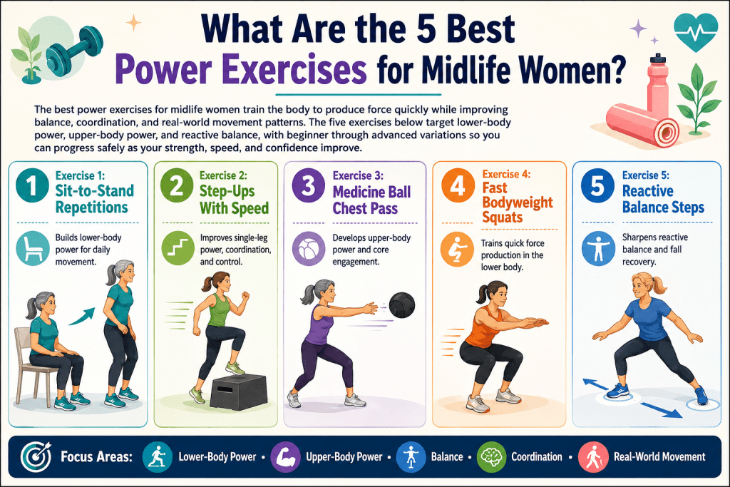 Five power exercises for midlife women.