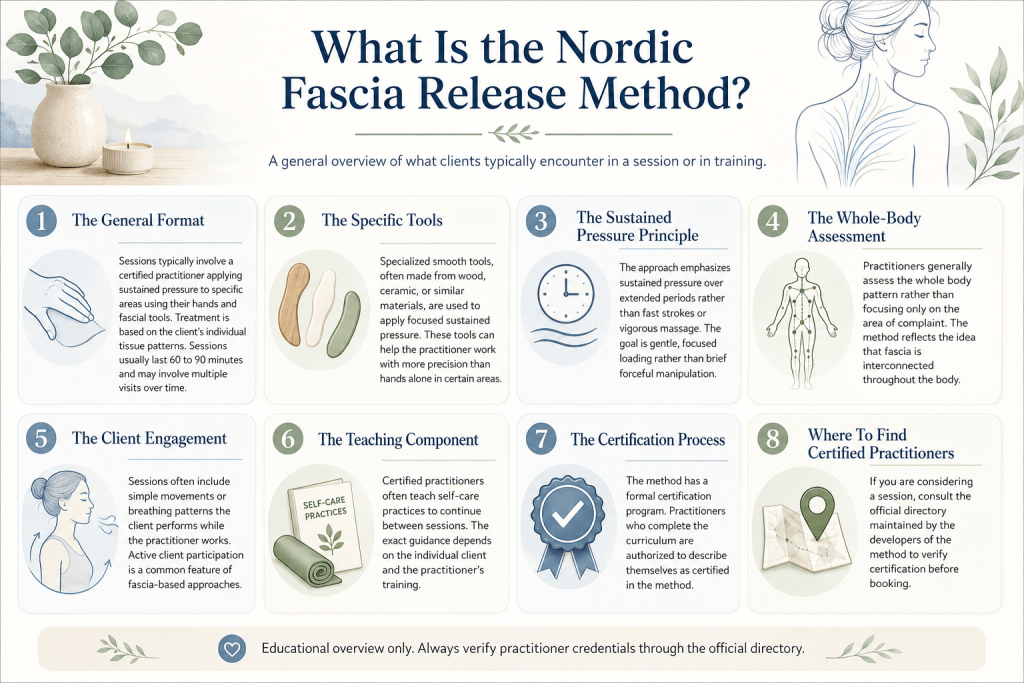 Nordic Fascia Release Method overview infographic.