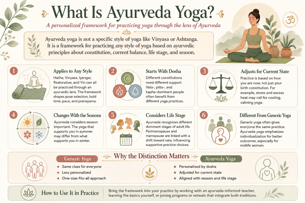 Ayurveda yoga framework infographic.