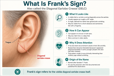 Frank’s sign diagonal earlobe crease infographic
