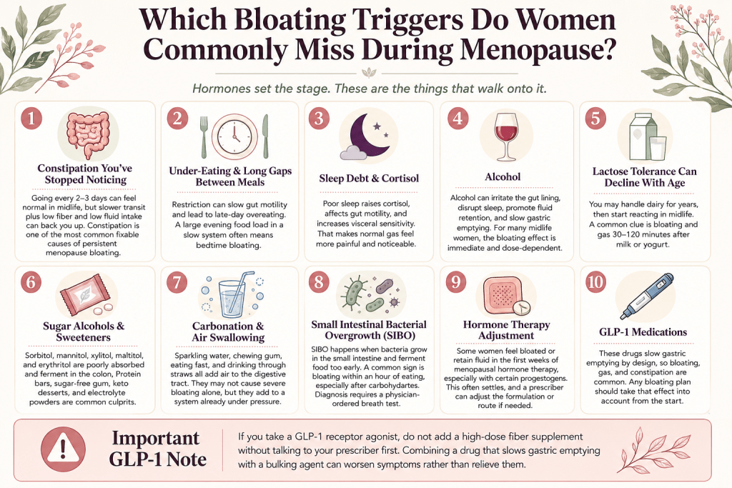 Common menopause bloating triggers and causes