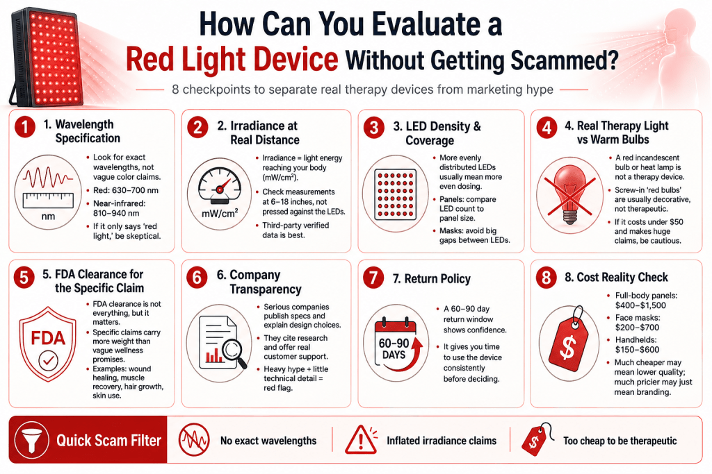 Red light device evaluation checklist.