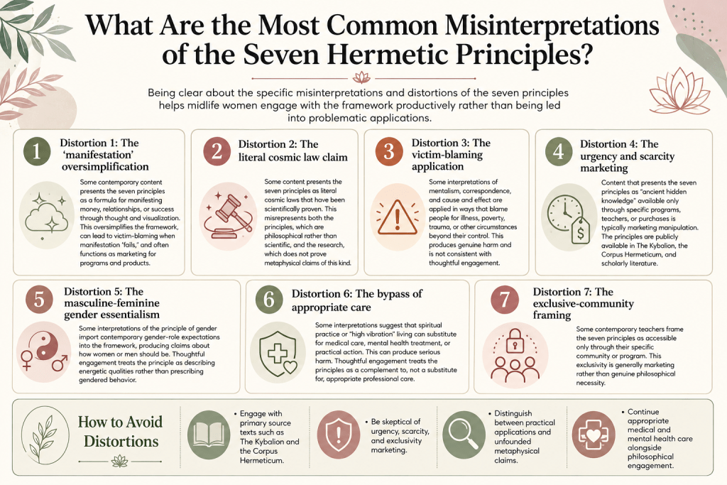 Common misinterpretations of the seven Hermetic principles.