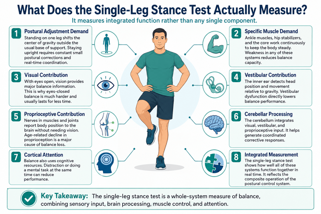 Systems measured by the single-leg stance test.