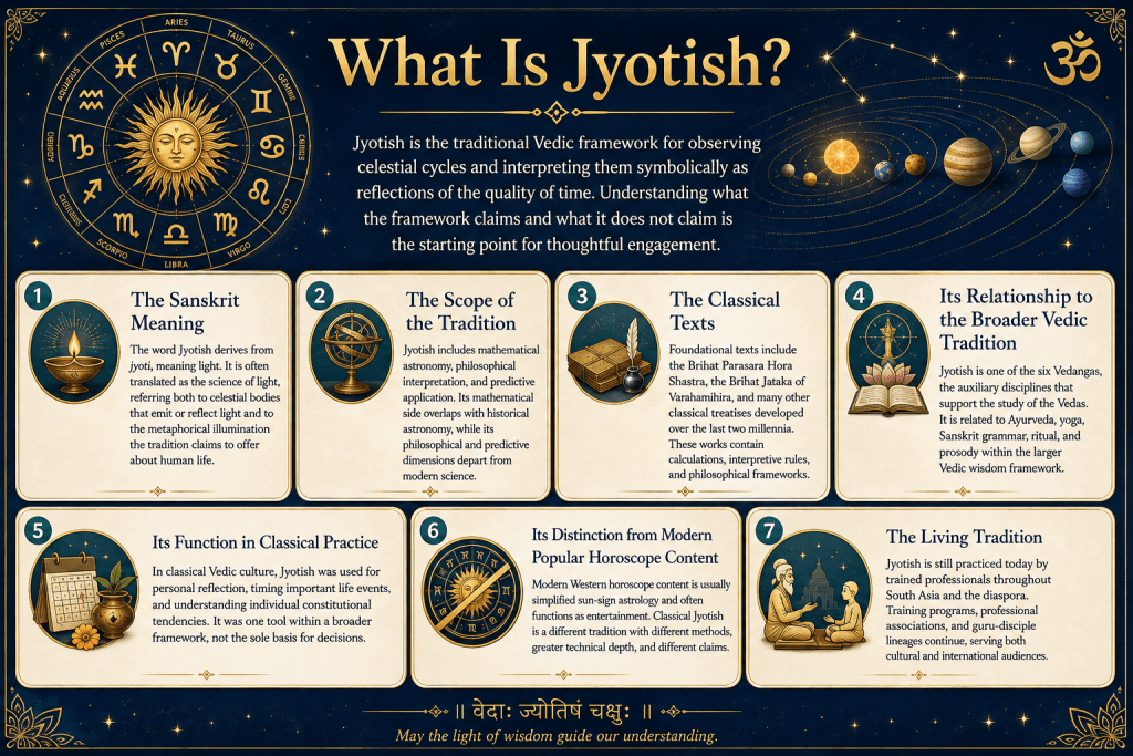 Jyotish Vedic astrology infographic