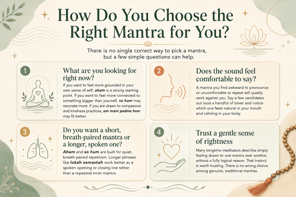 How to choose the right mantra infographic