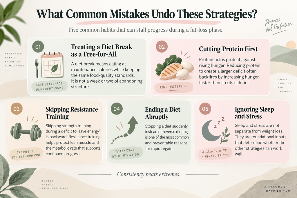 Common mistakes that can stall weight loss progress.