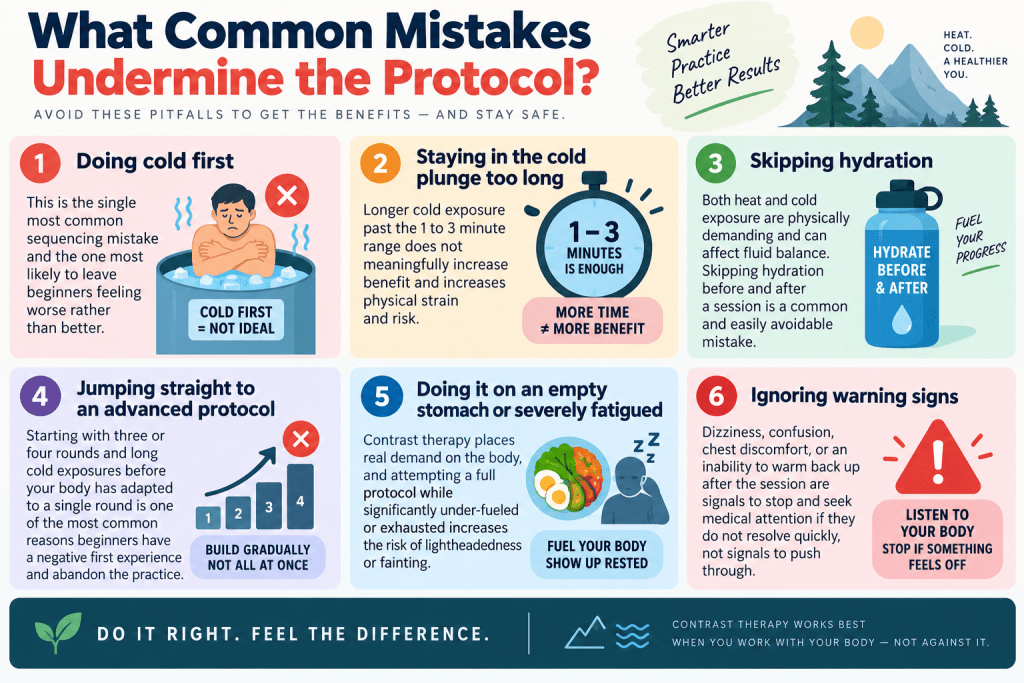 Common contrast therapy mistakes infographic