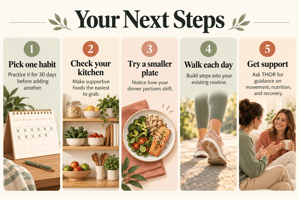 Five steps for building healthier daily habits.
