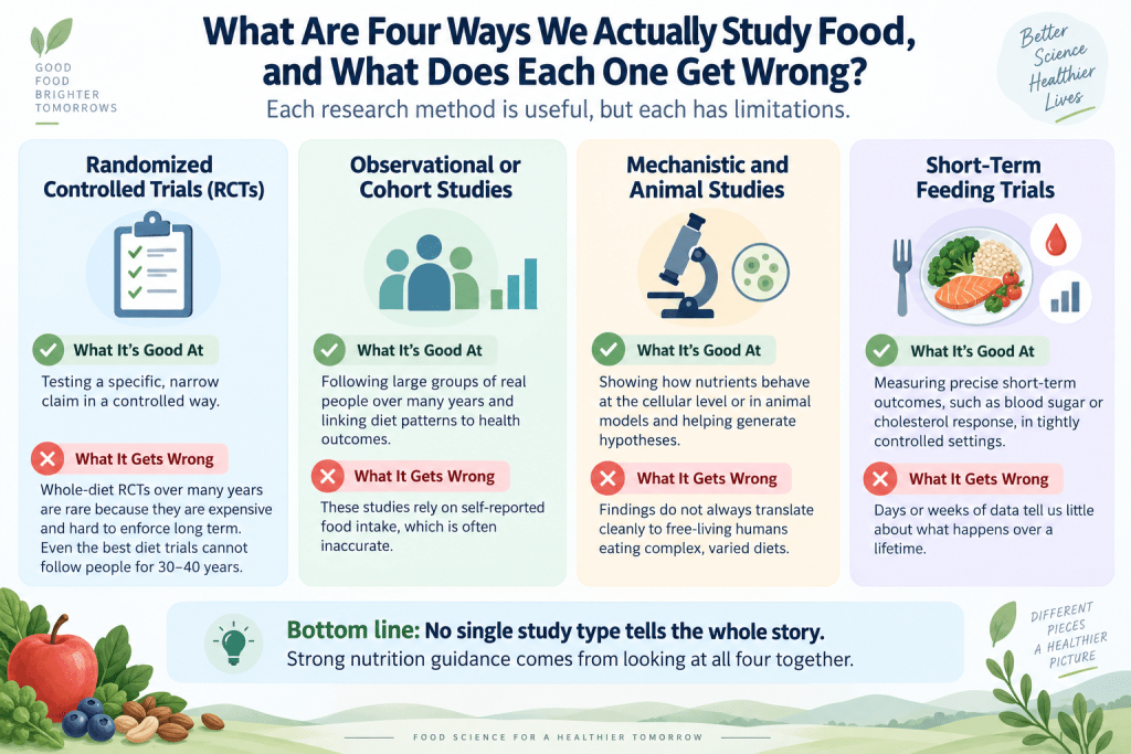 Four nutrition study methods and their limitations