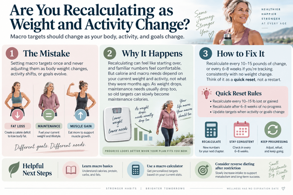 Recalculating macros as weight and activity change.