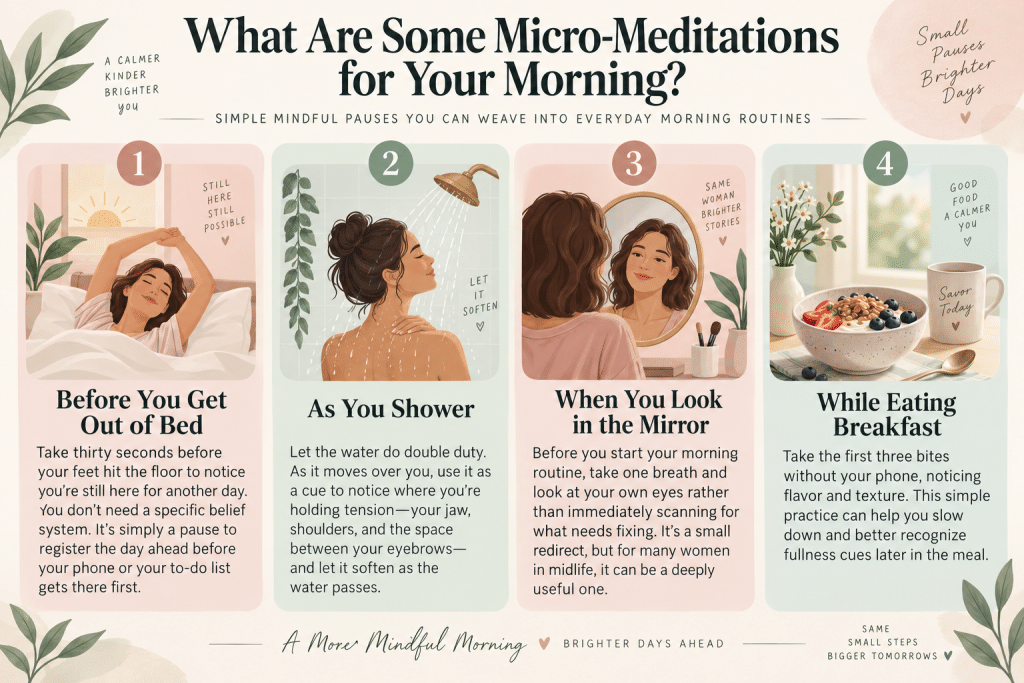 Morning micro-meditation ideas for women