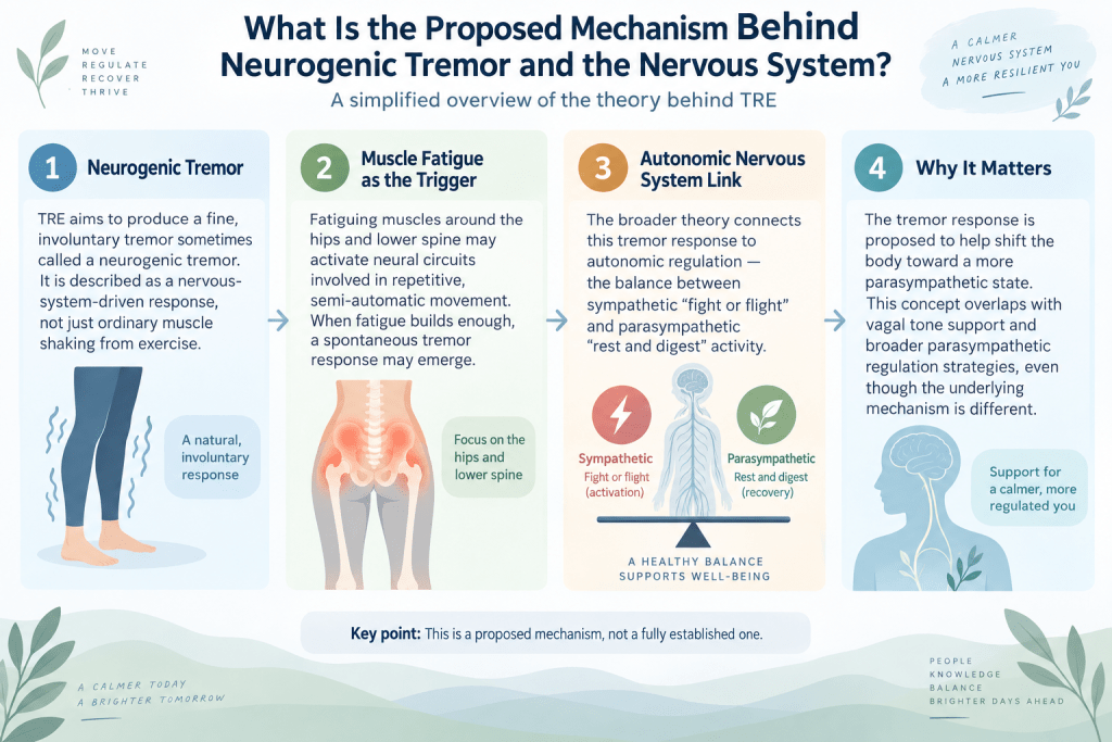 Neurogenic tremor and nervous system mechanism infographic.