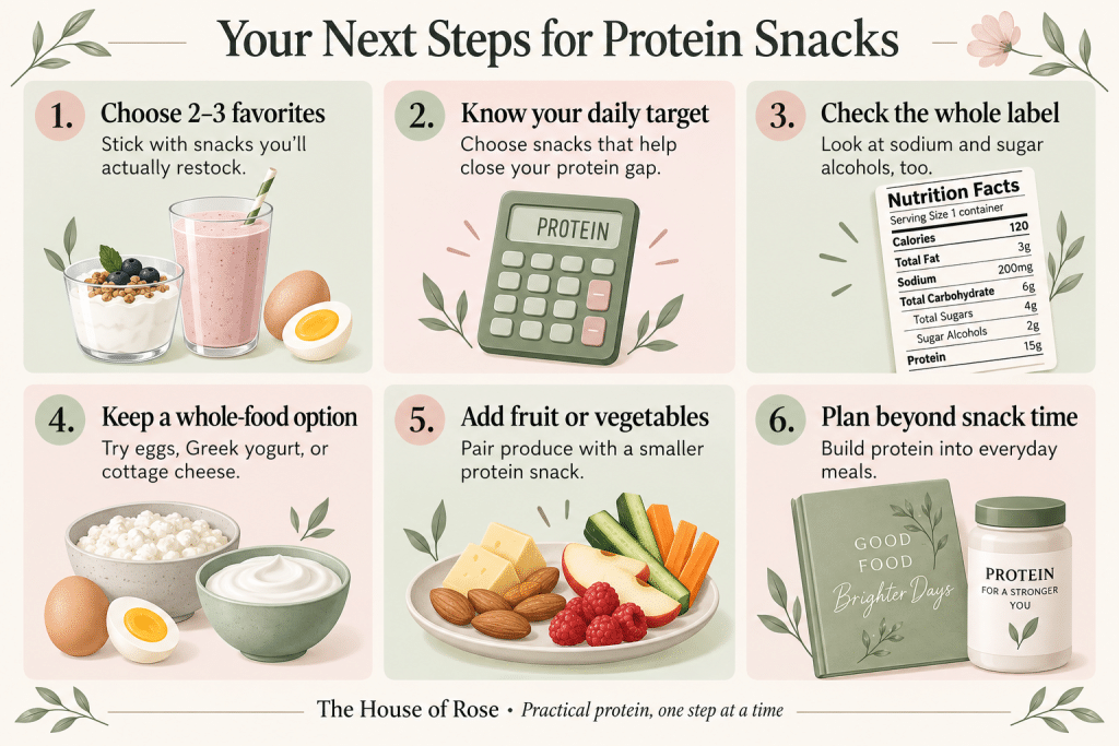 Six practical steps for choosing protein snacks.