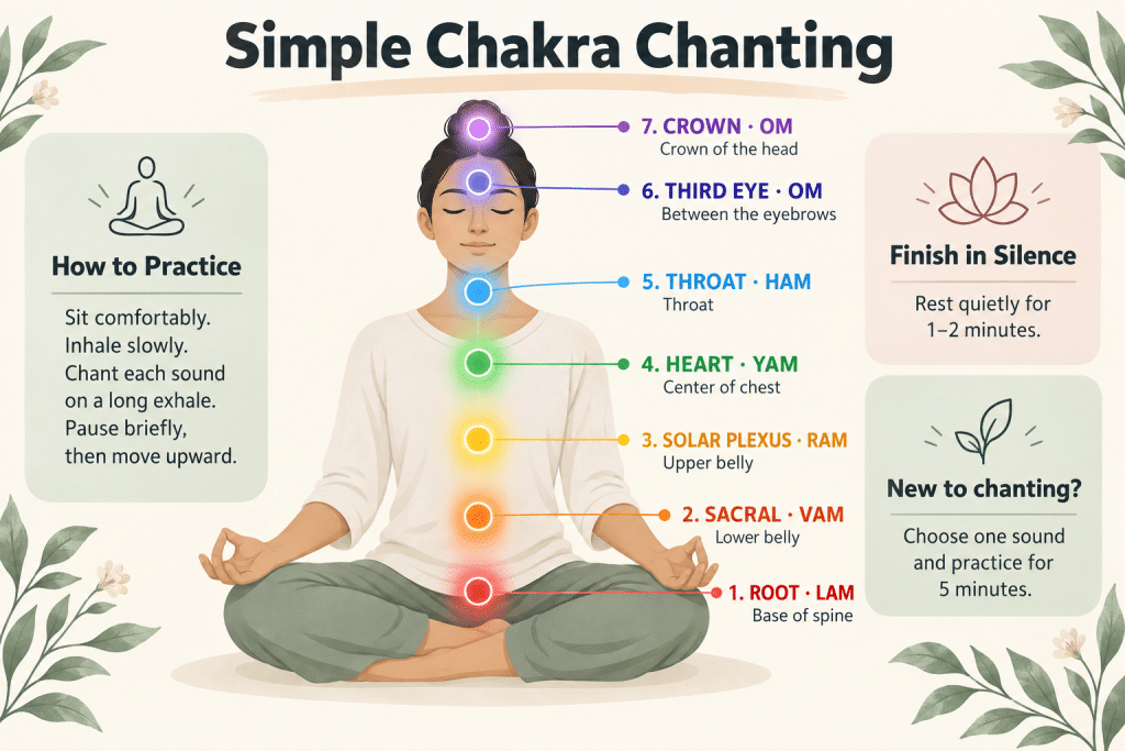 Simple chakra chanting guide.