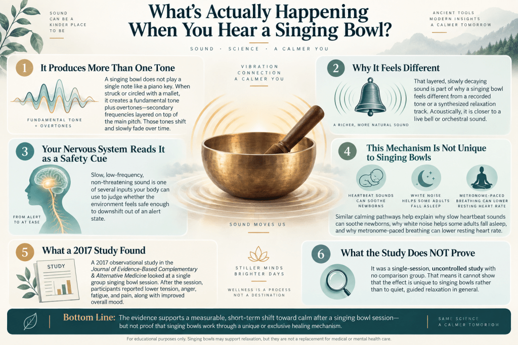 Singing bowl sound and nervous system infographic