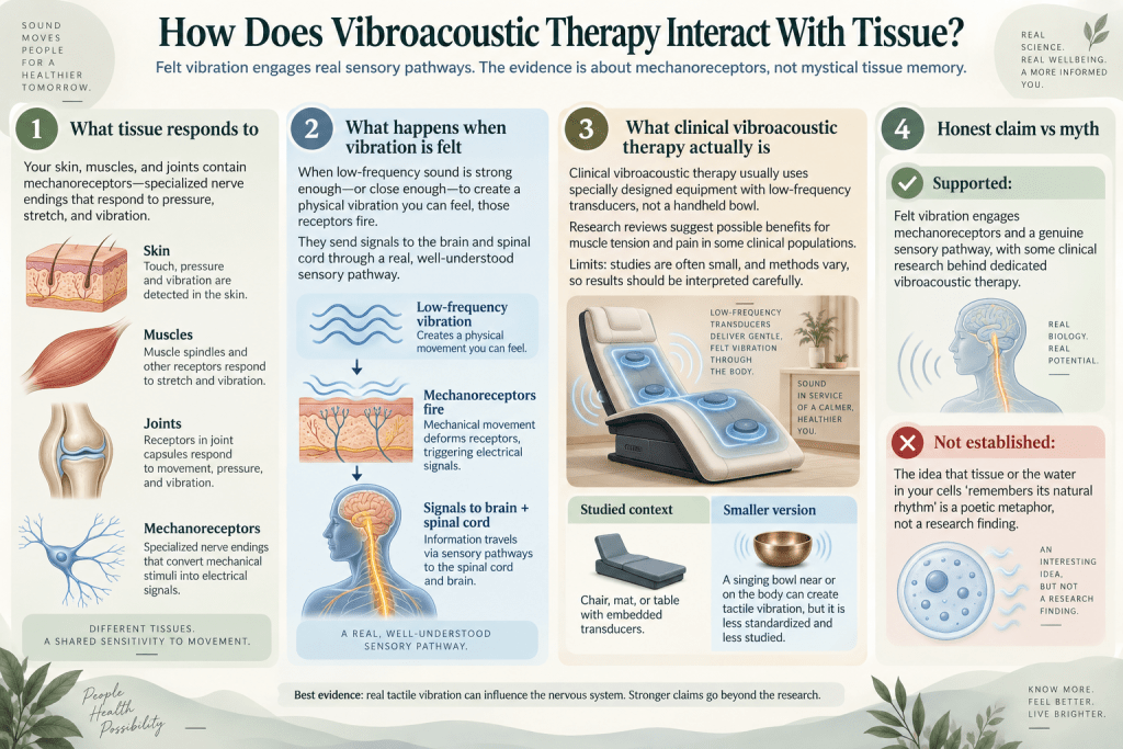 Vibroacoustic therapy tissue response infographic