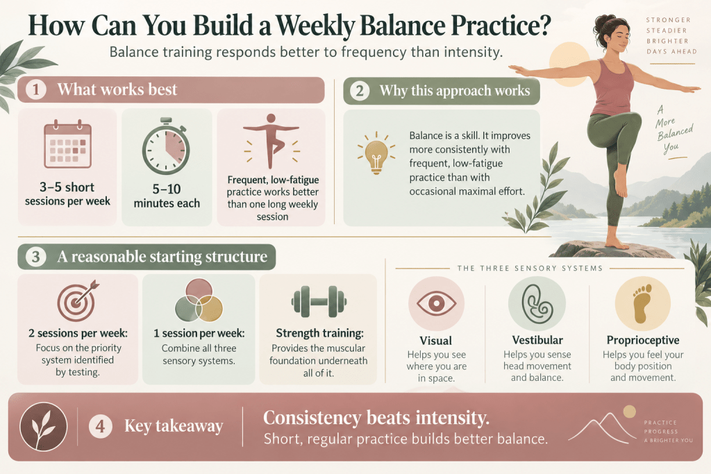Weekly balance practice infographic