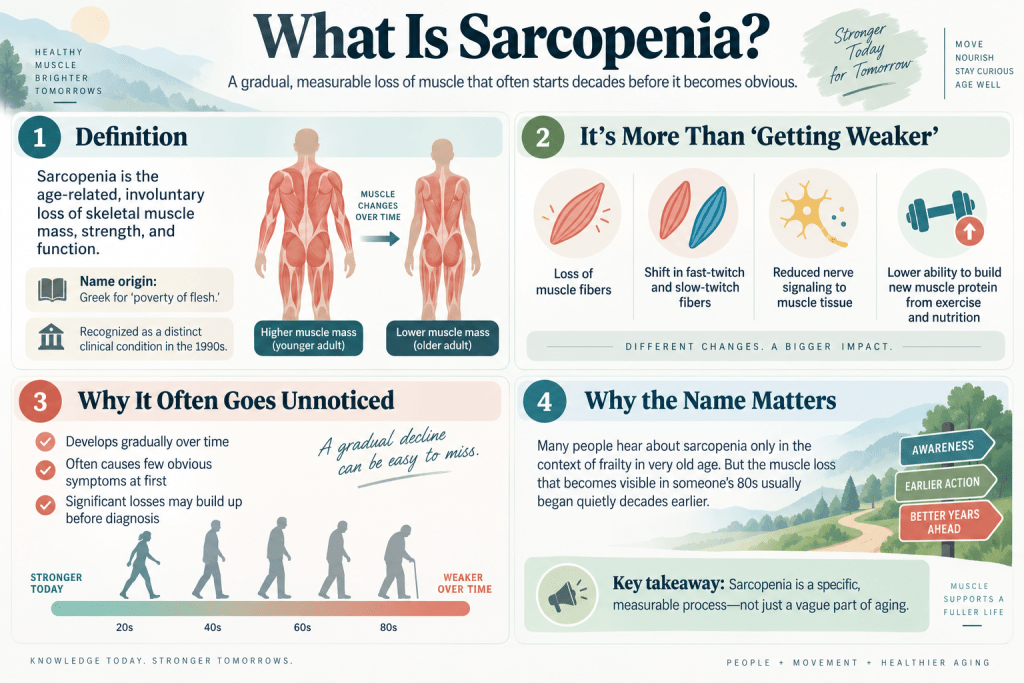 Sarcopenia muscle loss infographic