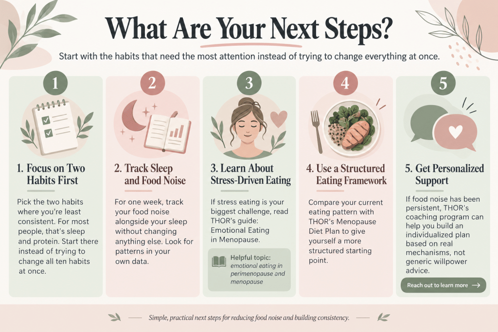 Five practical steps to manage food noise and build healthier habits.