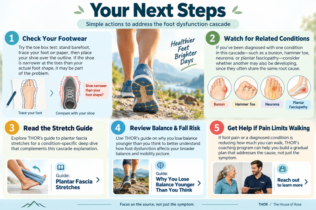 Five steps to improve foot health and prevent foot problems.