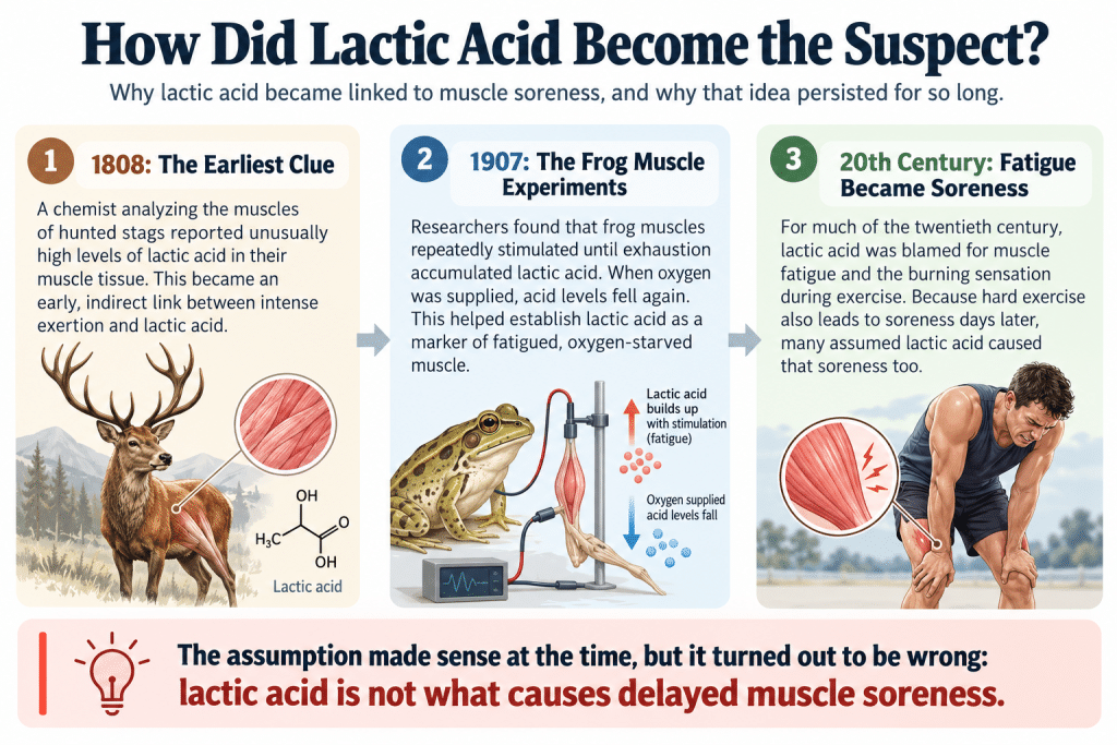 History of the lactic acid muscle soreness myth.